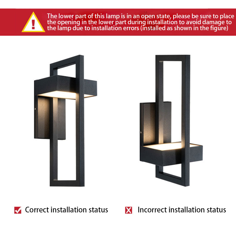 Lámpara Aplique de Pared LED de Acero Inoxidable Rectangular Minimalista Moderna Para Patio Exterior 