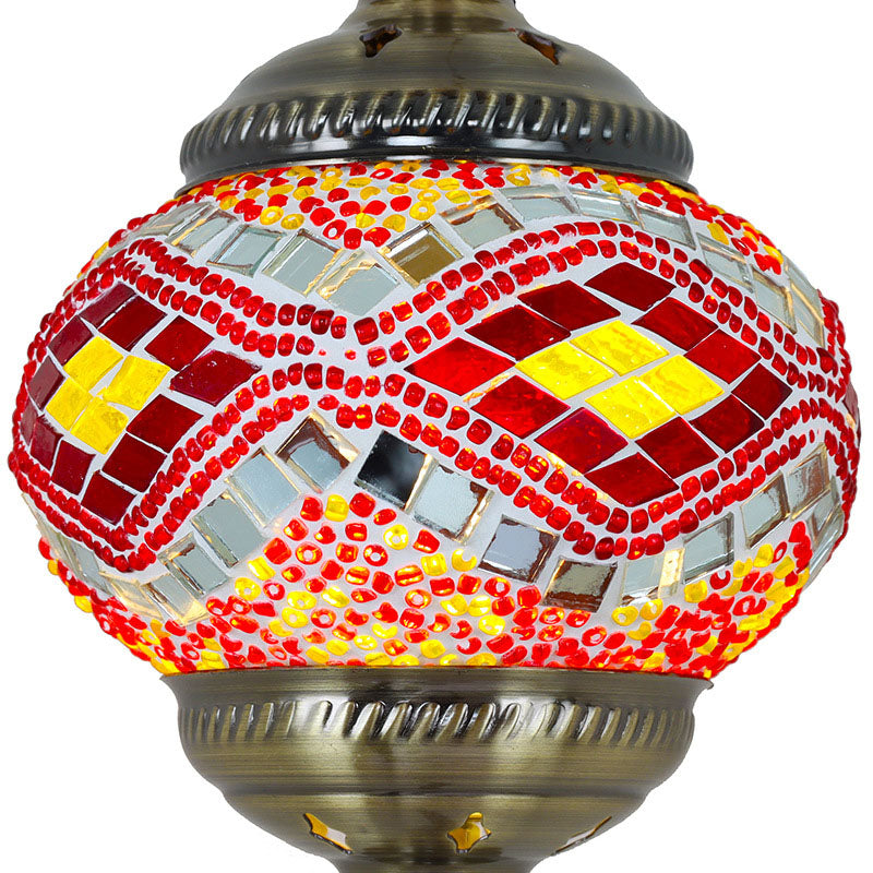 Applique Murale Globe en Mosaïque de Verre et Fer Rétro Contemporain à 1 Lumière Pour Couloir 