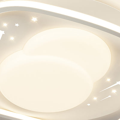 Luz de techo LED de montaje empotrado de hierro acrílico con ondas cuadradas redondas creativas contemporáneas para dormitorio 
