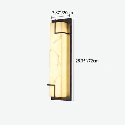 Modern Minimalist Rectangular Stainless Steel Resin LED Wall Sconce Lamp For Outdoor Patio