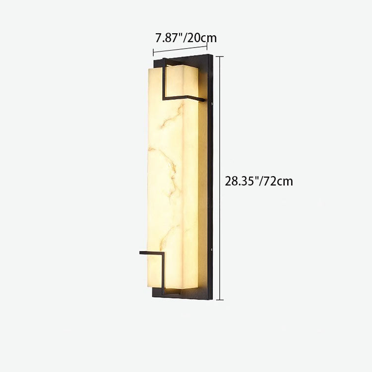 Aplique de pared LED de resina de acero inoxidable rectangular minimalista moderno para patio exterior 