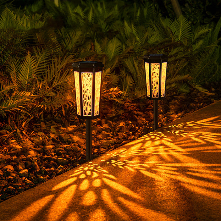 Contemporary Industrial Solar Hexagonal Plastic LED Lawn Insert Light For Outdoor Patio
