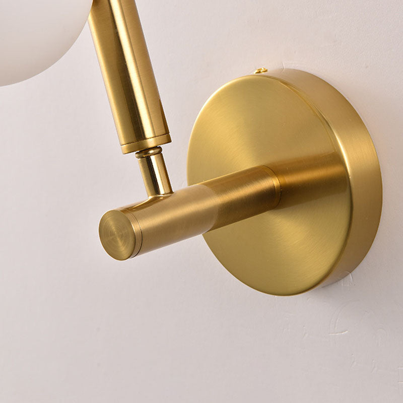 Lámpara de Aplique de Pared de Bola de Vidrio de Hierro de Simplicidad Moderna 3/5/7 Luces Para Sala de Estar 