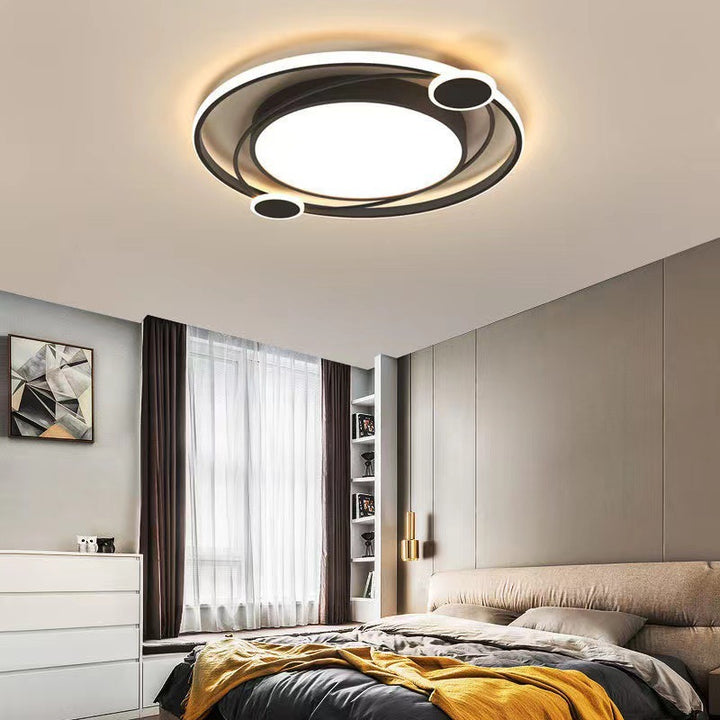 Plafonnier LED rond en fer acrylique de simplicité moderne pour chambre à coucher 