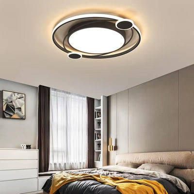 Plafonnier LED rond en fer acrylique de simplicité moderne pour chambre à coucher 
