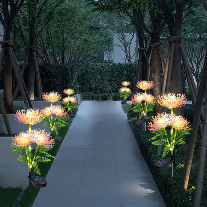 Luz de jardín solar LED de imitación de girasol creativa contemporánea para patio exterior 