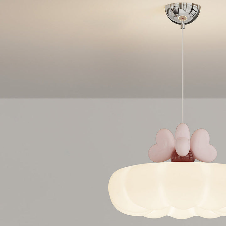 Lustre suspendu en verre résine fer LED moderne et créatif pour chambre à coucher 