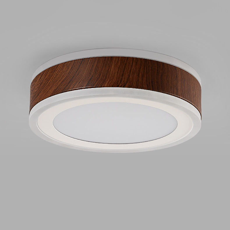 Moderne minimalistische runde quadratische Holzmaserung Hardware Acryl LED Unterputz Deckenleuchte für Wohnzimmer 