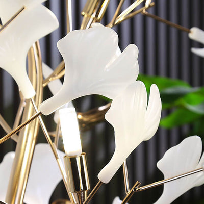 Nordic Romantic Ginkgo Leaf Decorative Iron 5-Light Standing Floor Lamp