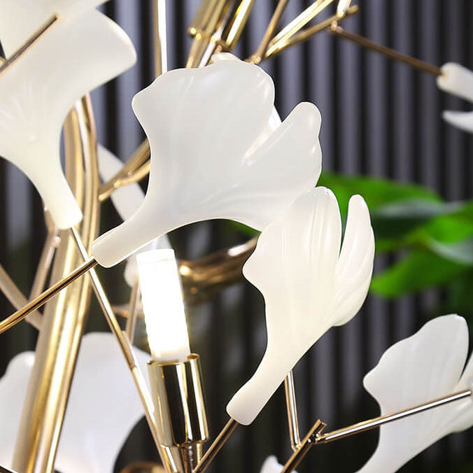 Nordic Romantic Ginkgo Leaf Decorative Iron 5-Light Standing Floor Lamp