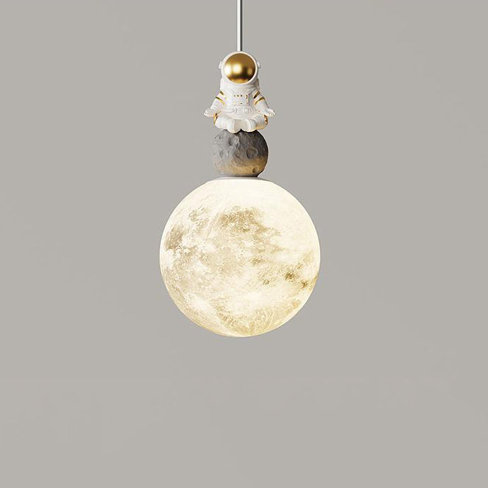 Lustre Pendentif LED en Résine de Fer Astronaute Minimaliste Moderne pour Chambre 