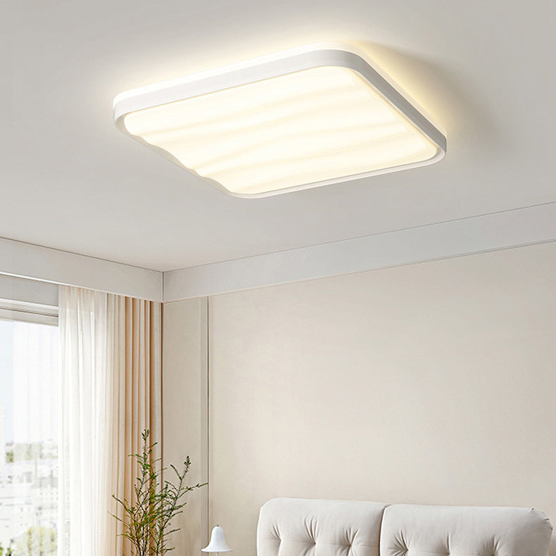 Luz de techo montada al ras de LED de hierro PVC con rayas redondas cuadradas rectangulares minimalistas modernas para sala de estar 