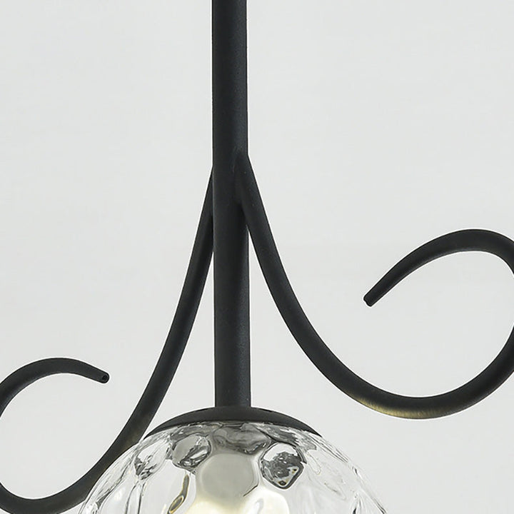 Lustre suspendu à 1 lumière en fer avec abat-jour en verre moderne et luxueux pour salon 