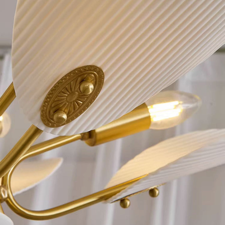 Chandelier traditionnel vintage rond en céramique cuivrée pour chips de pomme de terre 3/5 lumières pour salon 