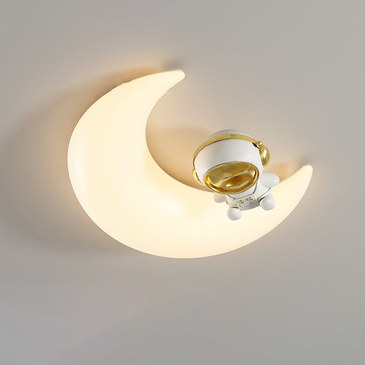 Moderne Art Deco Mond geformt Eisen Acryl LED Unterputz Deckenleuchte für Schlafzimmer 