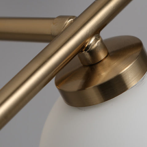 Moderne Mid-Century Wandleuchte aus Eisen mit Glaskugel, 1/2/3-flammig, für das Schlafzimmer 