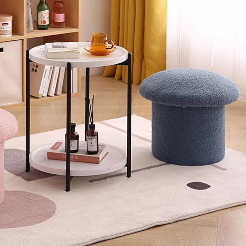 Pouf repose-pieds en velours de forme champignon pour salon, simplicité contemporaine 