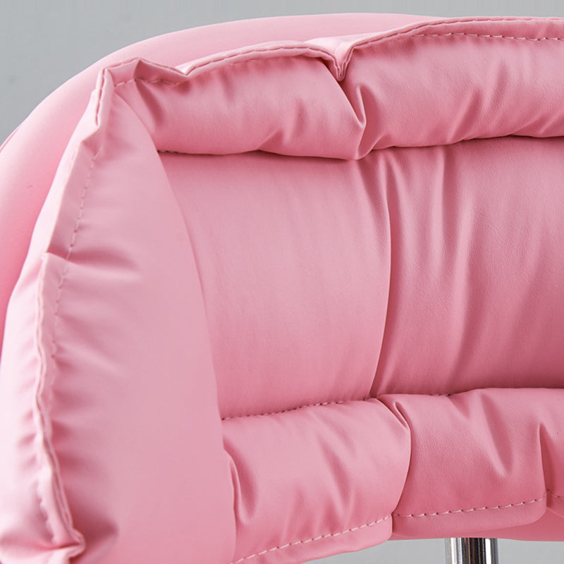 Moderner minimalistischer quadratischer Kissen Barhocker aus Kunstleder mit Metallrückenlehne, höhenverstellbar für Esszimmer 