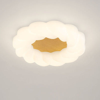 Nordic Creative Petals PE Wood Grain LED Flush Mount Ceiling Light