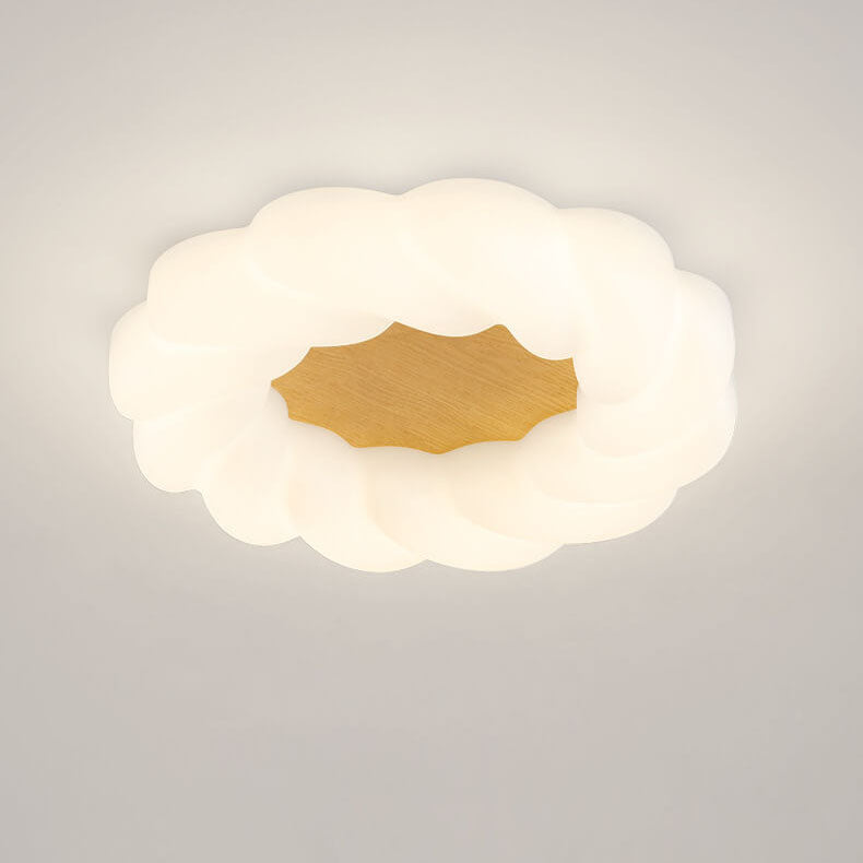 Nordic Creative Petals PE Wood Grain LED Flush Mount Ceiling Light