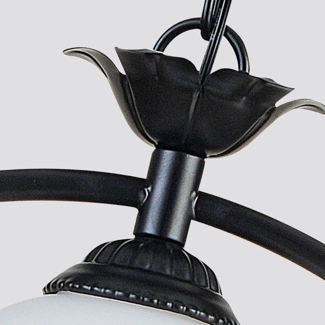 Traditionelle Vintage Eisenring Vogel Dekor Blume Glasschirm 1-Licht Pendelleuchte für Wohnzimmer 