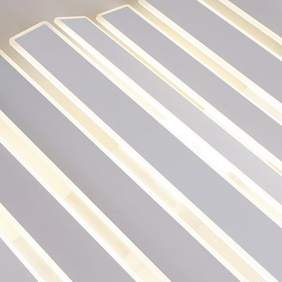 Zeitgenössische Einfachheit Acryl gestreifte Fischgrätenform LED Unterputz Deckenleuchte für Wohnzimmer 