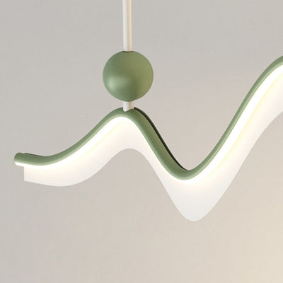 ثريا ضوء الجزيرة LED من الألومنيوم والأكريليك بتصميم حديث وموجة القمر الطويلة من الحديد لغرفة الطعام 