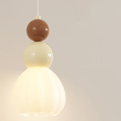 Moderne minimalistische mehrstufige Kugel Eisen PVC 1-Licht Pendelleuchte für Schlafzimmer 
