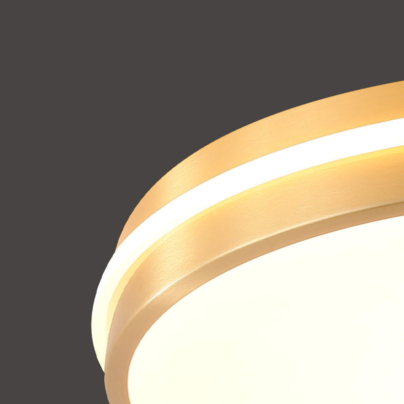 Lumière de plafond LED moderne minimaliste ronde en acrylique et cuivre pour salon 