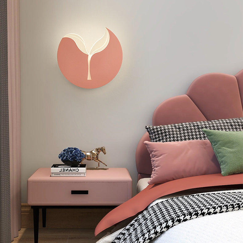 Zeitgenössische kreative Eisen Acryl Sapling Schatten LED Wandleuchte Lampe für Schlafzimmer 