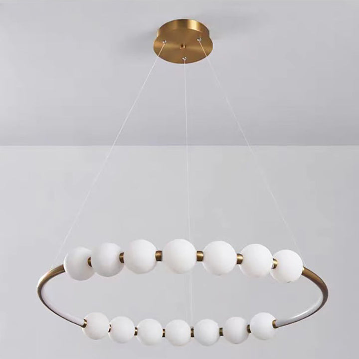 Lustre LED en aluminium et verre rond minimaliste moderne pour salon 