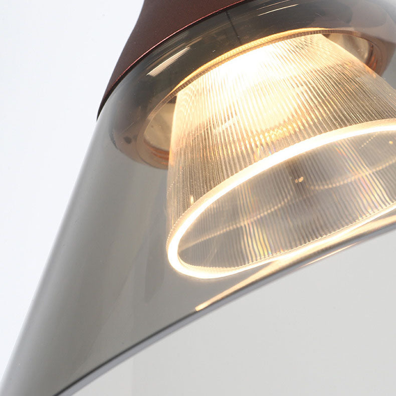 Suspension LED en acrylique et aluminium de forme coupe minimaliste moderne pour salle à manger 