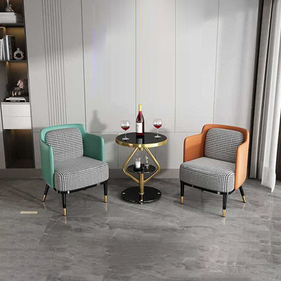 Zeitgenössischer nordischer runder Lutscher-Glas-Edelstahl-Beistelltisch 2-stufig für das Wohnzimmer 