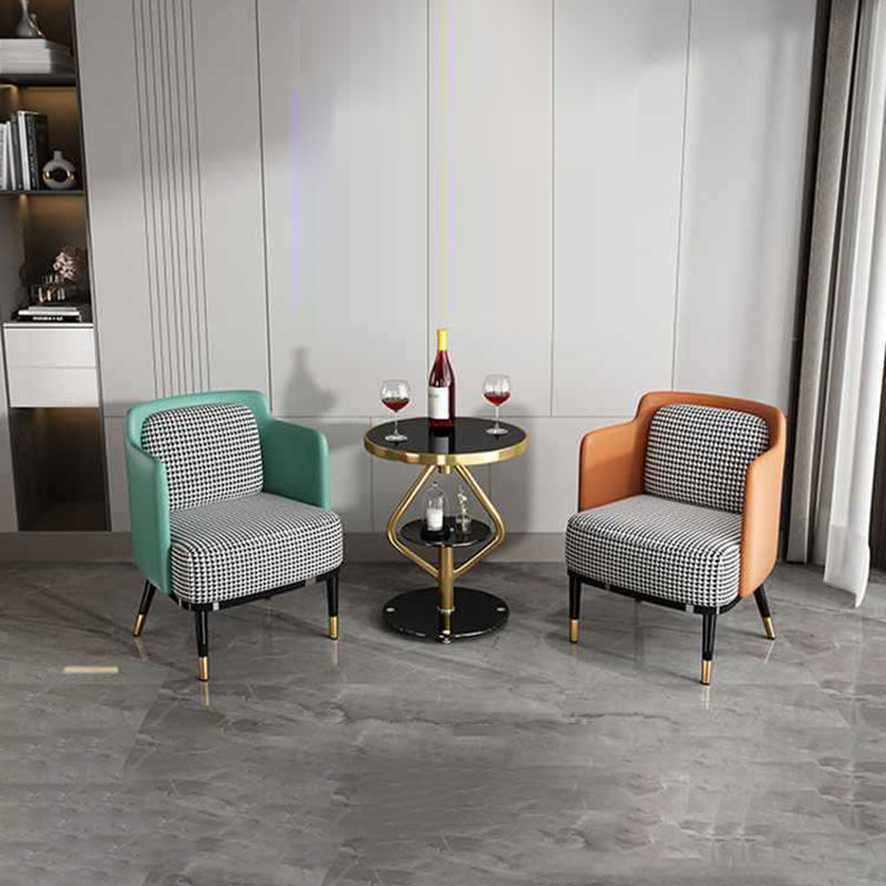 Zeitgenössischer nordischer runder Lutscher-Glas-Edelstahl-Beistelltisch 2-stufig für das Wohnzimmer 
