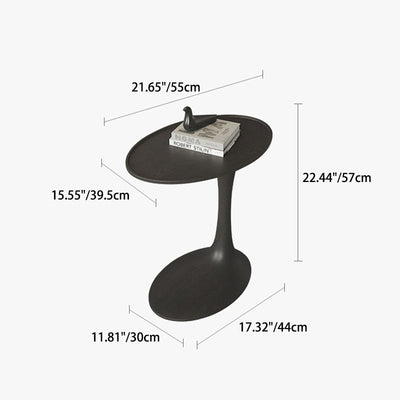 Moderner minimalistischer ovaler Massivholz-Beistelltisch für das Wohnzimmer 