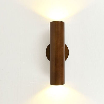 Modern Simple Warm Solid Wood Strip Double Head LED Wall Sconce Lamp