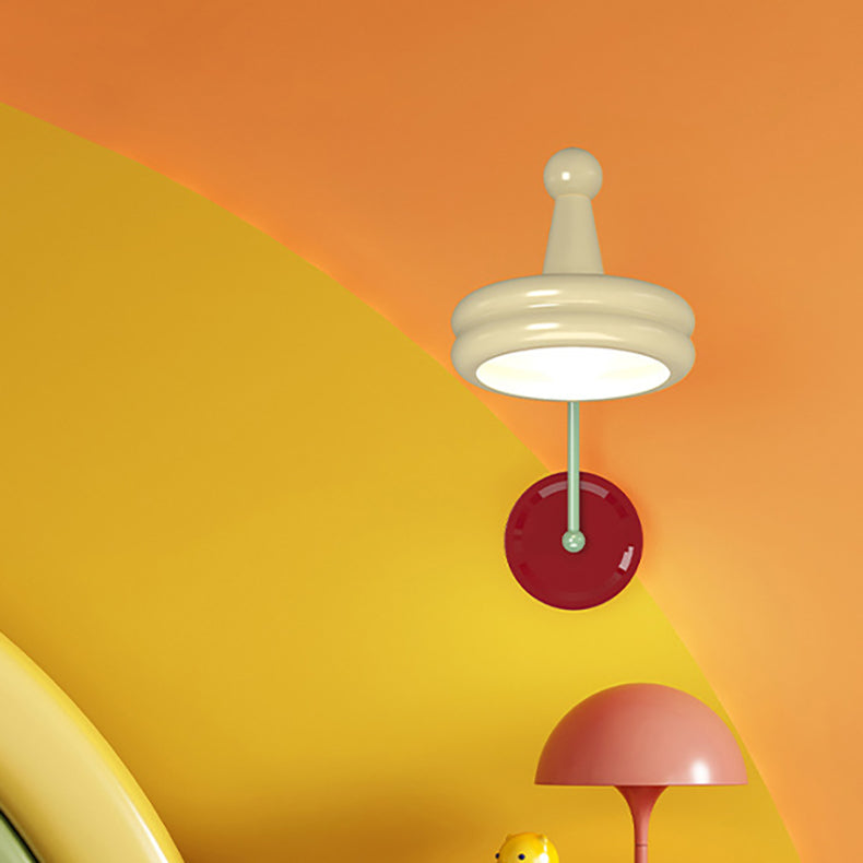 Zeitgenössische kreative Kegel Doppelschicht Scheibe Eisen Glas 1-Licht Wandleuchte Lampe für Wohnzimmer 