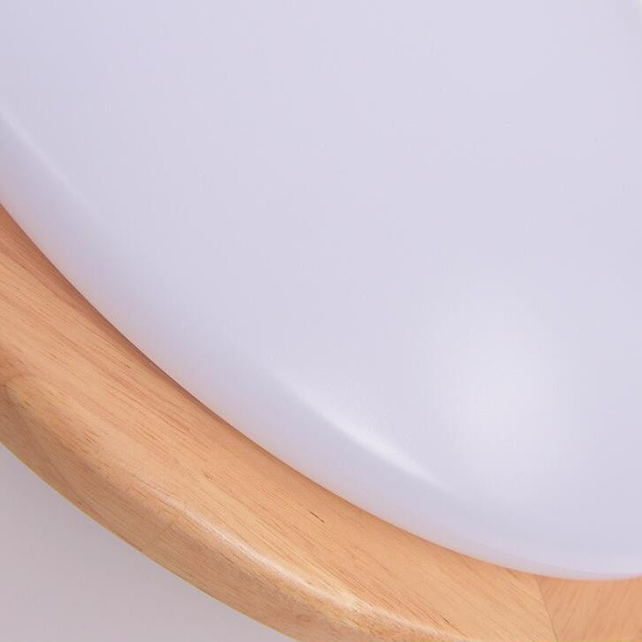 Contemporary Nordic Rubberwood Acrylic Plum Shape LED Flush Mount Ceiling Light For Living Room