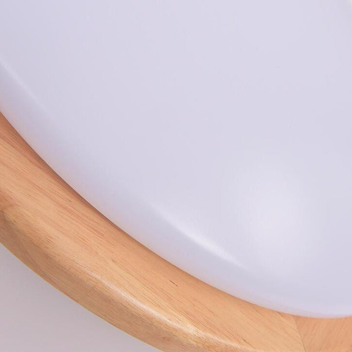 Contemporary Nordic Rubberwood Acrylic Plum Shape LED Flush Mount Ceiling Light For Living Room