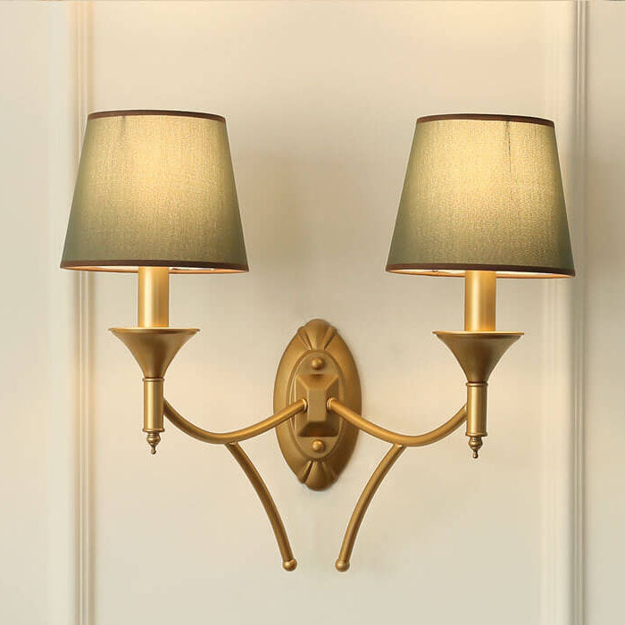 European Light Luxury Iron Fabric 1/2-Light Mushroom Wall Sconce Lamp