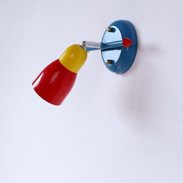 Aplique de pared con brazo oscilante de hierro creativo contemporáneo de 1 luz para dormitorio 