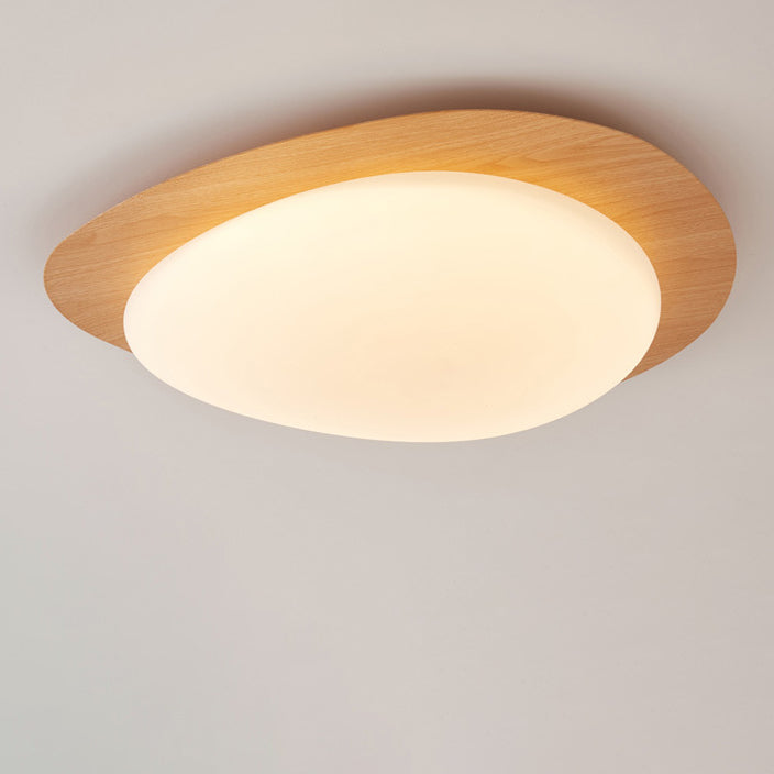 Luz de techo empotrada LED de hierro acrílico con forma de guijarro escandinavo contemporáneo para dormitorio 
