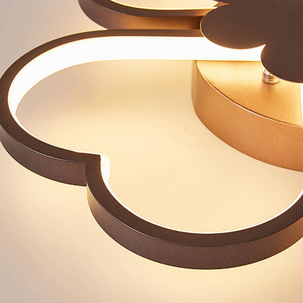 Contemporary Creative Clover Design Silicone Aluminum LED Flush Mount Ceiling Light For Living Room &amp; Bedroom