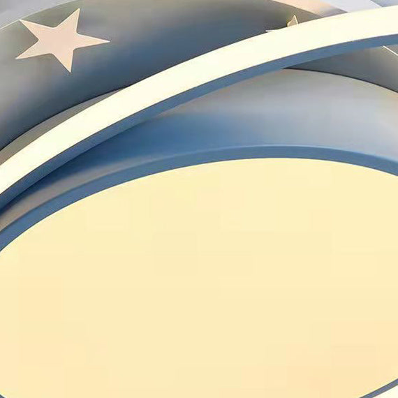 Moderno Arte Deco Noche Estrellada Redondo Ovalado Acrílico Aluminio LED Luz de Techo Empotrada Para Dormitorio 
