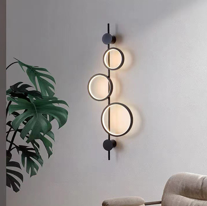 Moderne minimalistische mehrere Kreis Eisen Silikon LED Wandleuchte Lampe für Wohnzimmer 