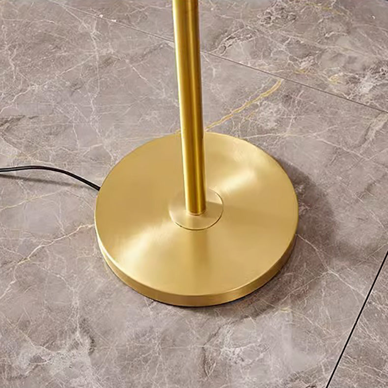 Abat-jour en tissu de luxe contemporain Jade Base sculptée en cuivre 1 lumière Lampadaire pour maison ou bureau 