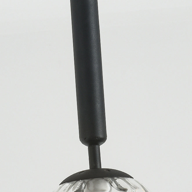 Lustre à 3 lumières en fer et verre avec barbes nordiques contemporaines pour salle à manger 