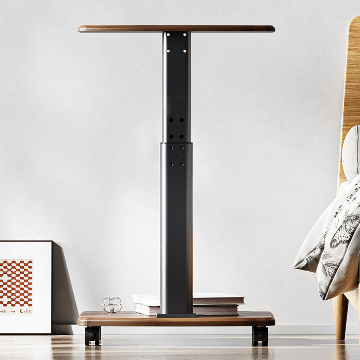 Contemporary Scandinavian Rectangular MDF Carbon Steel Tube Movable End Table 2-Tier For Living Room