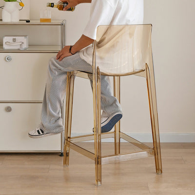 Taburete de barra cuadrado contemporáneo escandinavo con respaldo y reposapiés para cocina 
