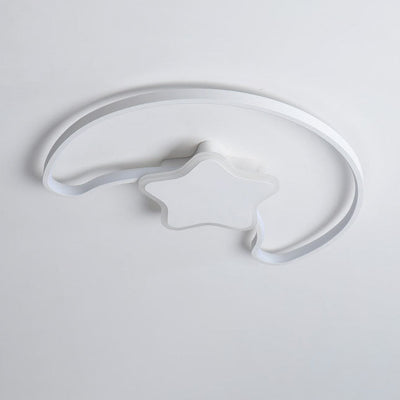 Zeitgenössische kreative Stern Mond Acryl Schatten Eisen LED Unterputz Deckenleuchte für Wohnzimmer 